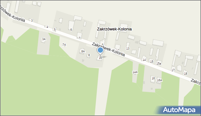 Zakrzówek-Kolonia, Zakrzówek-Kolonia, 10, mapa Zakrzówek-Kolonia