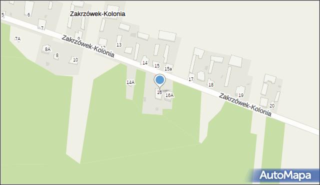 Zakrzówek-Kolonia, Zakrzówek-Kolonia, 16, mapa Zakrzówek-Kolonia