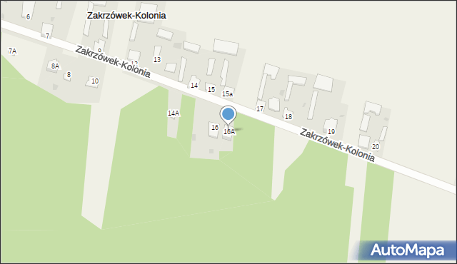 Zakrzówek-Kolonia, Zakrzówek-Kolonia, 16A, mapa Zakrzówek-Kolonia