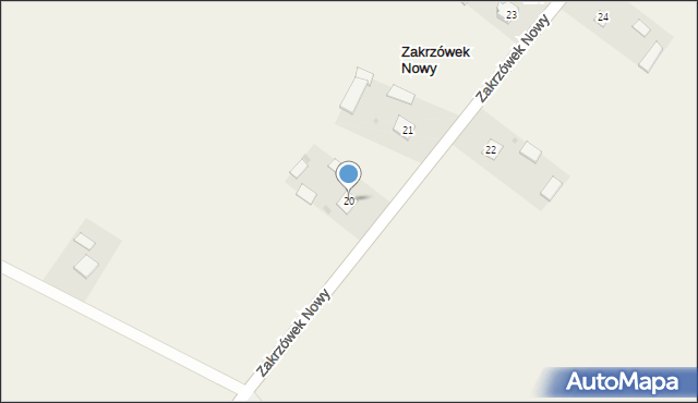 Zakrzówek Nowy, Zakrzówek Nowy, 20, mapa Zakrzówek Nowy