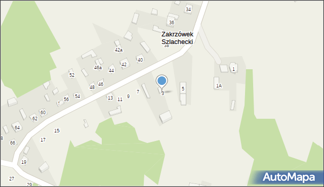 Zakrzówek Szlachecki, Zakrzówek Szlachecki, 3, mapa Zakrzówek Szlachecki