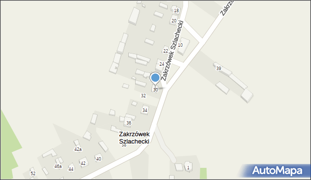 Zakrzówek Szlachecki, Zakrzówek Szlachecki, 30, mapa Zakrzówek Szlachecki