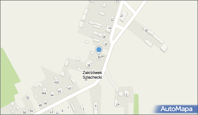 Zakrzówek Szlachecki, Zakrzówek Szlachecki, 34, mapa Zakrzówek Szlachecki