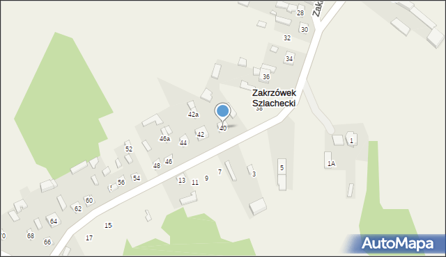 Zakrzówek Szlachecki, Zakrzówek Szlachecki, 40, mapa Zakrzówek Szlachecki