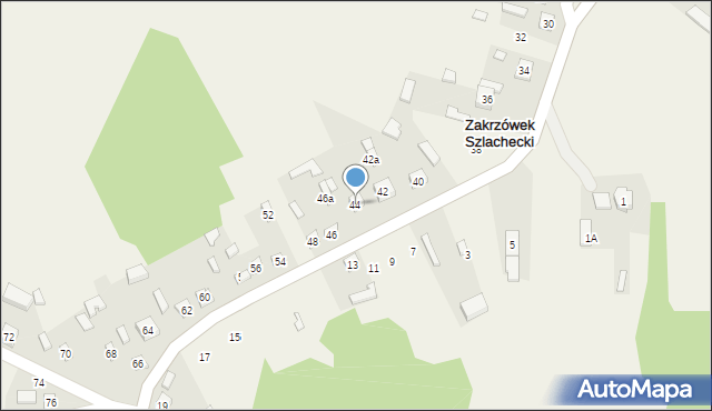 Zakrzówek Szlachecki, Zakrzówek Szlachecki, 44, mapa Zakrzówek Szlachecki