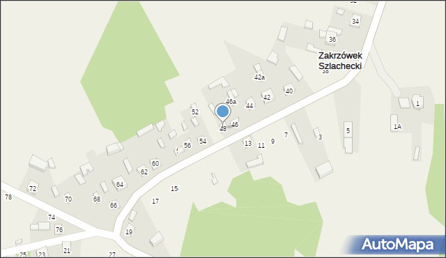 Zakrzówek Szlachecki, Zakrzówek Szlachecki, 48, mapa Zakrzówek Szlachecki