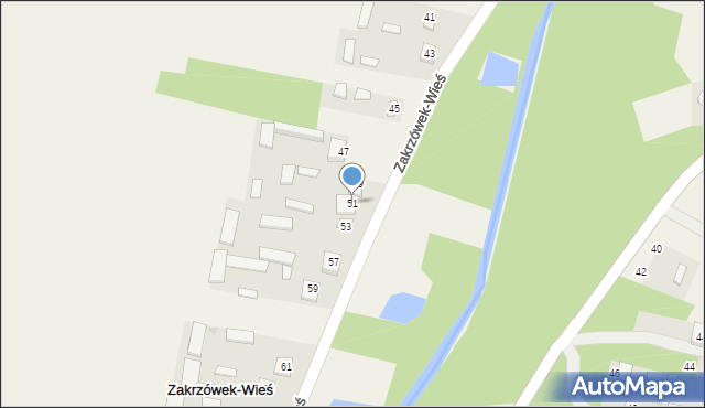 Zakrzówek-Wieś, Zakrzówek-Wieś, 51, mapa Zakrzówek-Wieś