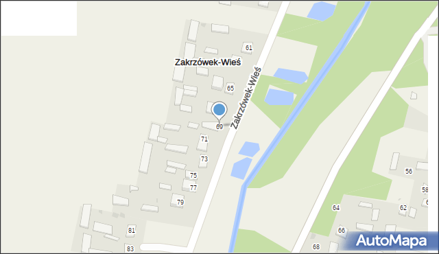 Zakrzówek-Wieś, Zakrzówek-Wieś, 69, mapa Zakrzówek-Wieś