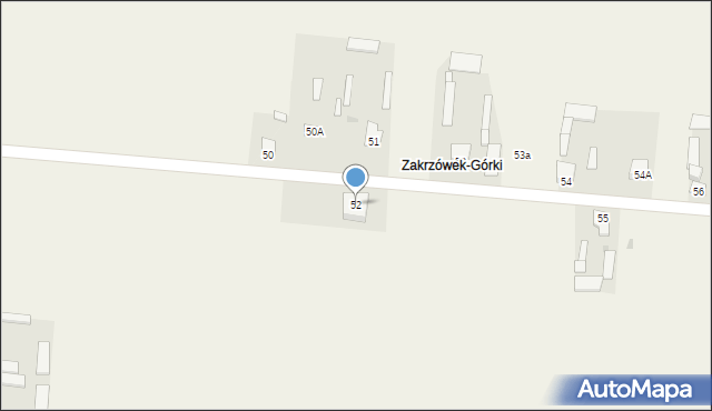 Zakrzówek-Wieś, Zakrzówek-Wieś, 52, mapa Zakrzówek-Wieś