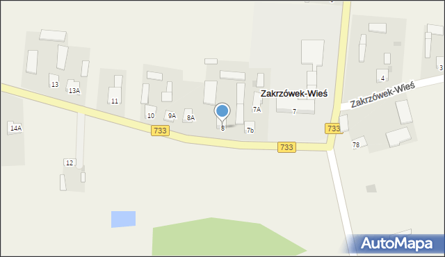 Zakrzówek-Wieś, Zakrzówek-Wieś, 8, mapa Zakrzówek-Wieś