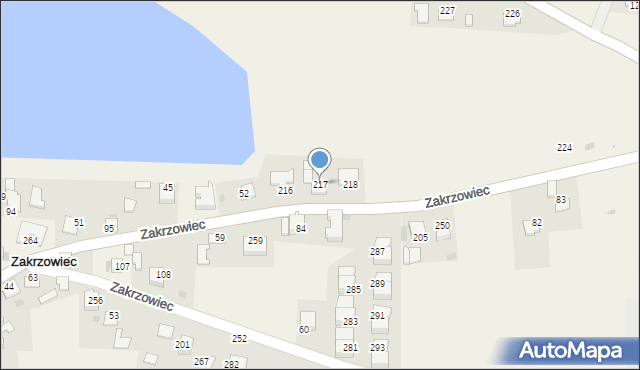 Zakrzowiec, Zakrzowiec, 217, mapa Zakrzowiec