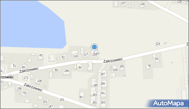 Zakrzowiec, Zakrzowiec, 218, mapa Zakrzowiec