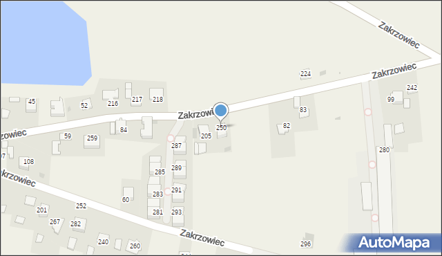 Zakrzowiec, Zakrzowiec, 250, mapa Zakrzowiec