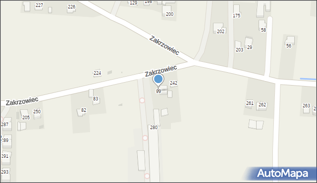 Zakrzowiec, Zakrzowiec, 99, mapa Zakrzowiec