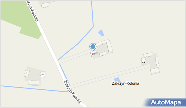 Zakrzyn-Kolonia, Zakrzyn-Kolonia, 10, mapa Zakrzyn-Kolonia