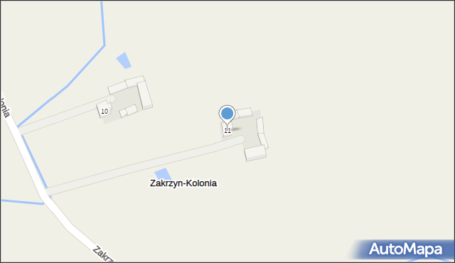 Zakrzyn-Kolonia, Zakrzyn-Kolonia, 11, mapa Zakrzyn-Kolonia