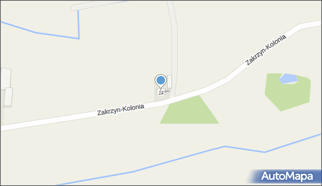 Zakrzyn-Kolonia, Zakrzyn-Kolonia, 14, mapa Zakrzyn-Kolonia