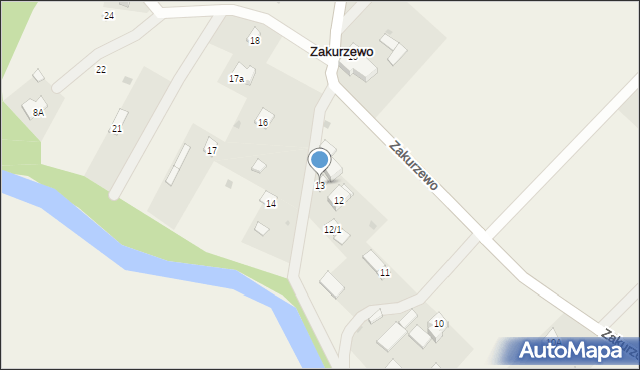 Zakurzewo, Zakurzewo, 13, mapa Zakurzewo