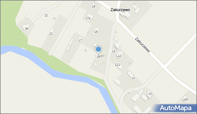 Zakurzewo, Zakurzewo, 14, mapa Zakurzewo