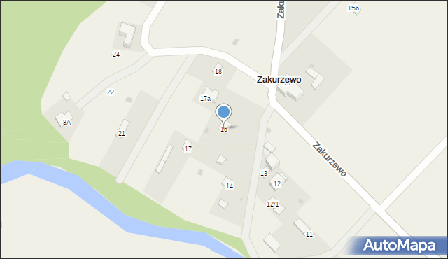 Zakurzewo, Zakurzewo, 16, mapa Zakurzewo