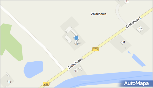 Załachowo, Załachowo, 12, mapa Załachowo