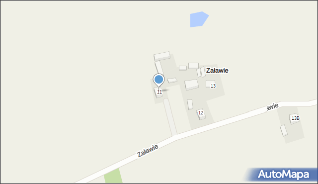 Załawie, Załawie, 11, mapa Załawie