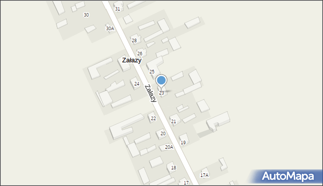 Załazy, Załazy, 23, mapa Załazy
