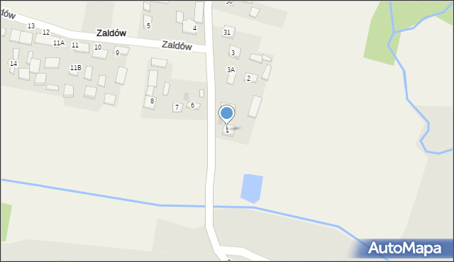 Zaldów, Zaldów, 1, mapa Zaldów