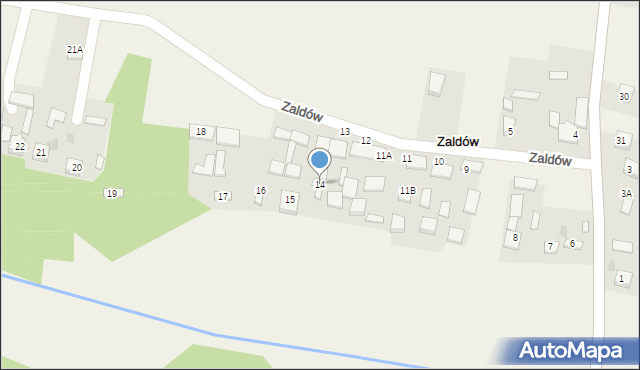 Zaldów, Zaldów, 14, mapa Zaldów