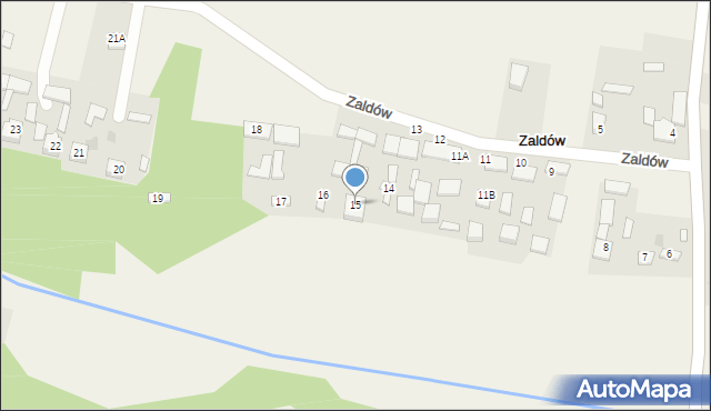 Zaldów, Zaldów, 15, mapa Zaldów