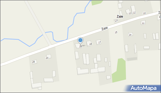 Żale, Żale, 19, mapa Żale