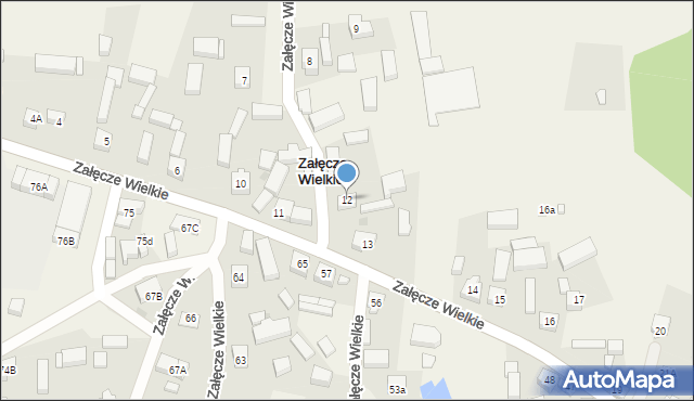 Załęcze Wielkie, Załęcze Wielkie, 12, mapa Załęcze Wielkie