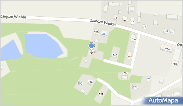 Załęcze Wielkie, Załęcze Wielkie, 74f, mapa Załęcze Wielkie