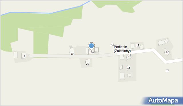 Zalesiany, Zalesiany, 15a, mapa Zalesiany