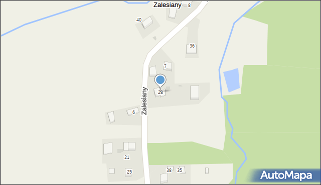 Zalesiany, Zalesiany, 28, mapa Zalesiany