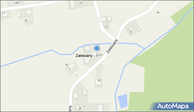 Zalesiany, Zalesiany, 8, mapa Zalesiany