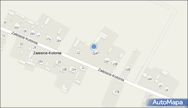 Zalesice-Kolonia, Zalesice-Kolonia, 21A, mapa Zalesice-Kolonia