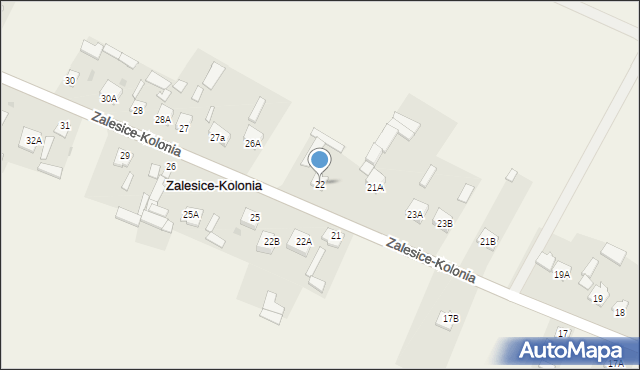 Zalesice-Kolonia, Zalesice-Kolonia, 22, mapa Zalesice-Kolonia