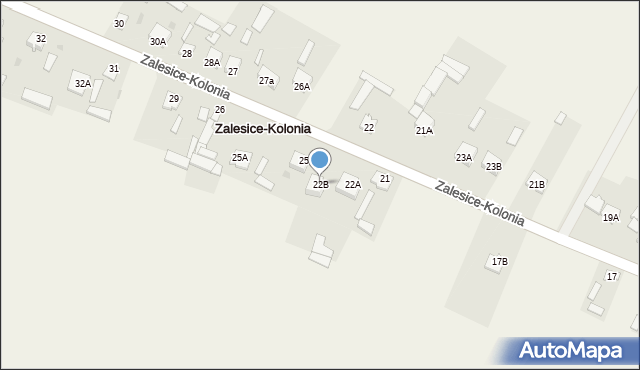 Zalesice-Kolonia, Zalesice-Kolonia, 22B, mapa Zalesice-Kolonia