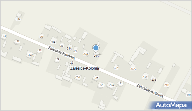 Zalesice-Kolonia, Zalesice-Kolonia, 26A, mapa Zalesice-Kolonia