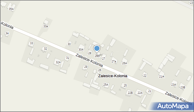 Zalesice-Kolonia, Zalesice-Kolonia, 28A, mapa Zalesice-Kolonia