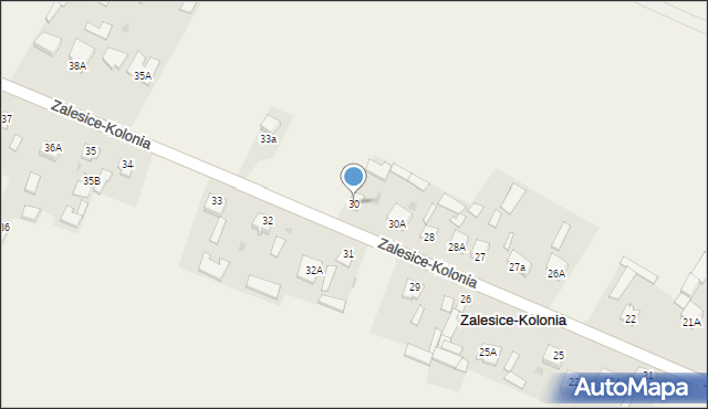 Zalesice-Kolonia, Zalesice-Kolonia, 30, mapa Zalesice-Kolonia