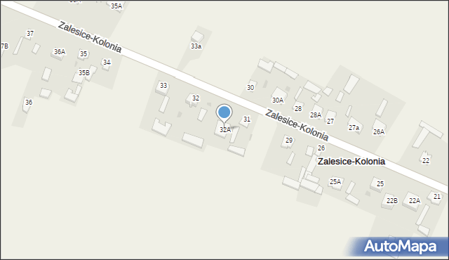 Zalesice-Kolonia, Zalesice-Kolonia, 32A, mapa Zalesice-Kolonia