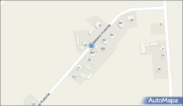 Zalesice-Kolonia, Zalesice-Kolonia, 38A, mapa Zalesice-Kolonia