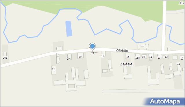 Zalesie, Zalesie, 18, mapa Zalesie