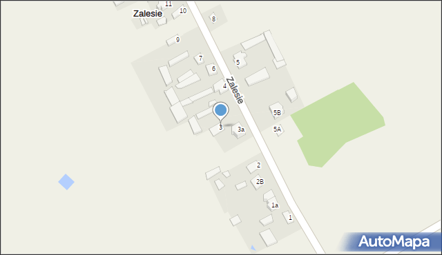 Zalesie, Zalesie, 3, mapa Zalesie