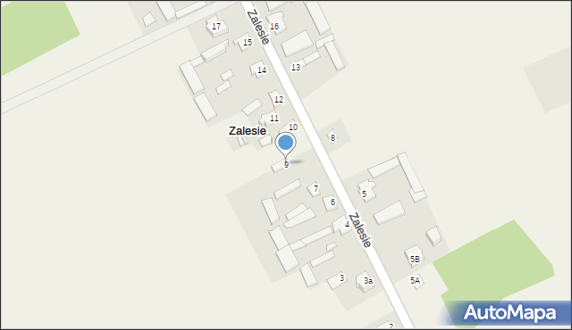 Zalesie, Zalesie, 9, mapa Zalesie