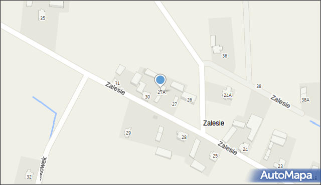 Zalesie, Zalesie, 27A, mapa Zalesie