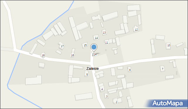 Zalesie, Zalesie, 11A, mapa Zalesie