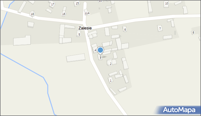 Zalesie, Zalesie, 3, mapa Zalesie